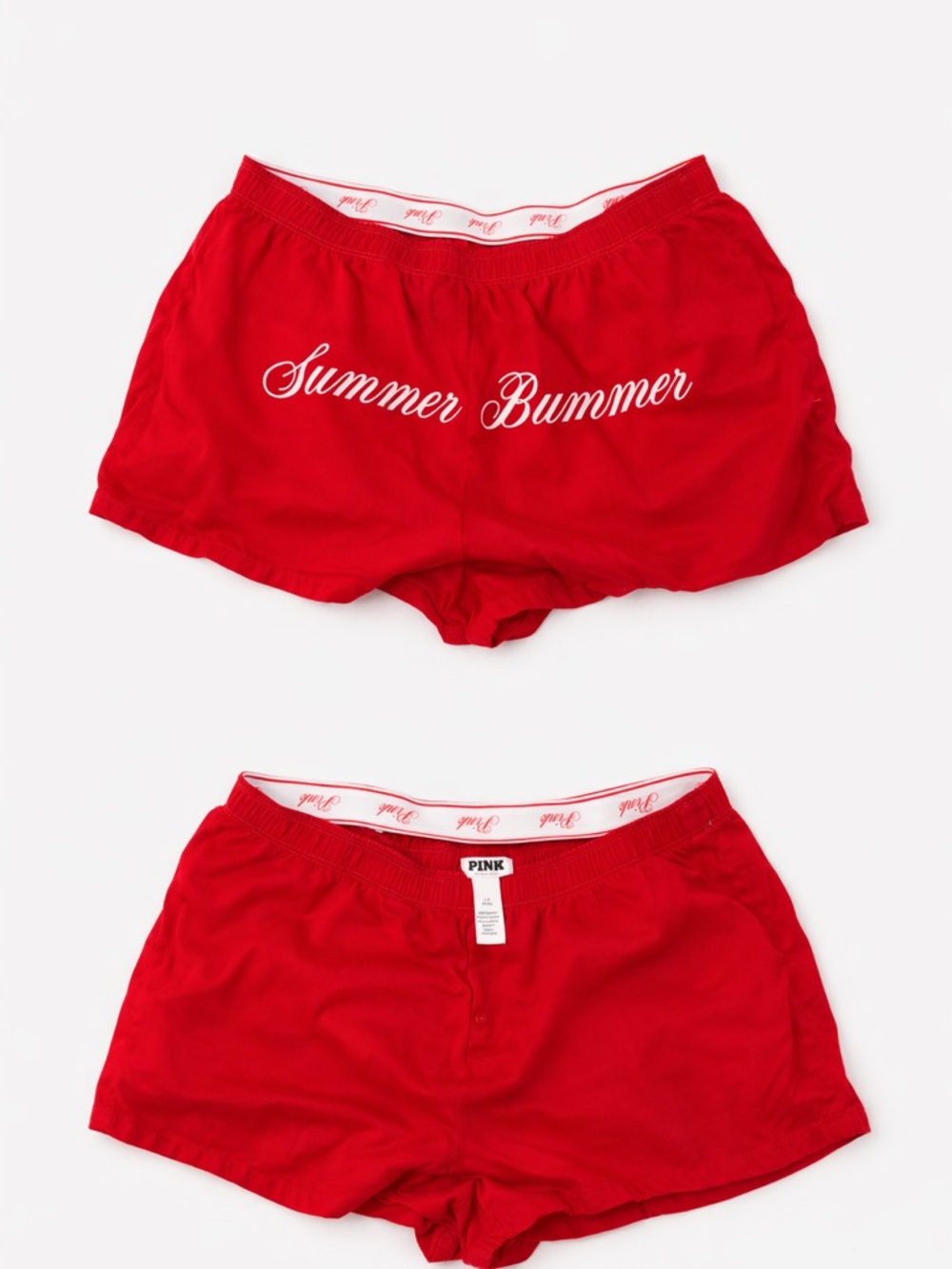 Victoria's Secret PINK Red Logo Waist lounge sleep Shorts
